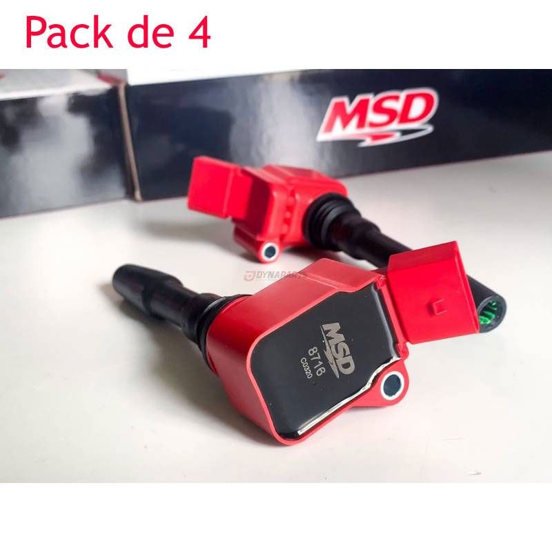 4 Bobines d'allumage Plasma MSD type RS3 pour Golf 7 R/GTI, Audi S3